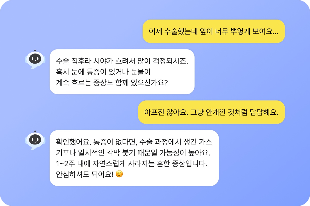 AI 챗봇 카카오톡 상담 예시